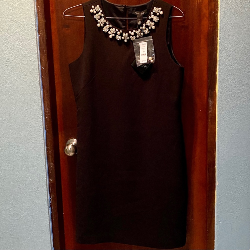 White House Black Market Black Shift Dress SZ 10